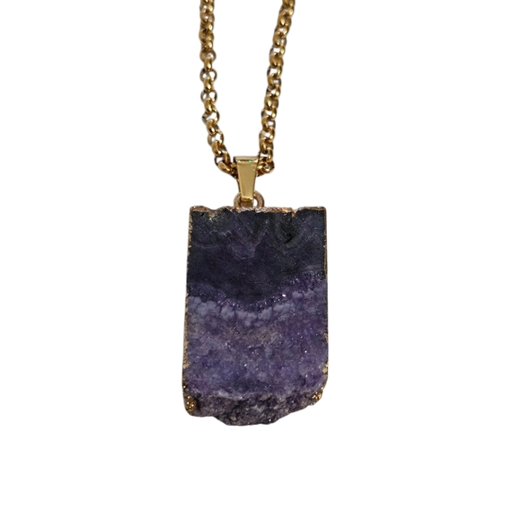 NWT - Amethyst And Gold Pendant Necklace - Picture 3 of 10